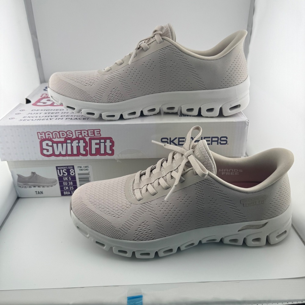Skechers Swift Fit Sneakers Womens 8 Tan New Hands Free Slip-ins 179276 Walking